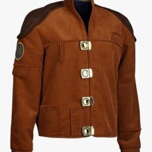 Battlestar Galactica Inspired Brown Faux Suede Jacket For Men Size M